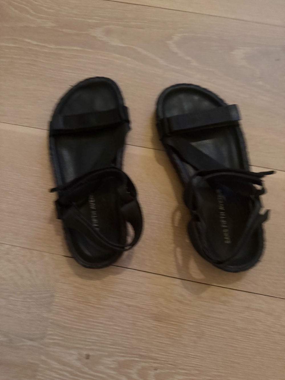 Saks Fifth Avenue Black Fabric Strappy Sandals